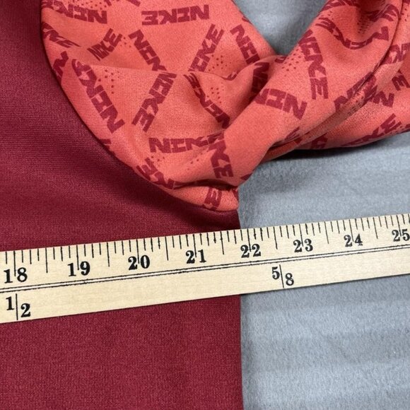 Nike Therma-FIT Hoodie Mens Medium Red Maroon Pullover Logo Kangaroo Zip Pocket - Picture 6 of 8